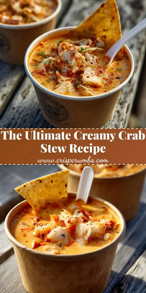 A top-down shot of a dark charcoal bowl filled with velvety orange creamy crab stew, topped with a mound of lump crab meat and fresh chives. (Creamy Crab Stew Recipe)