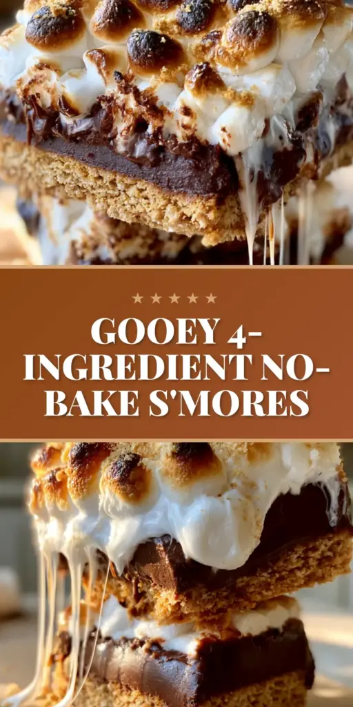 A stack of s'mores bars showing the thick graham cracker crust, 1-inch dark chocolate ganache, and charred toasted marshmallows on top.