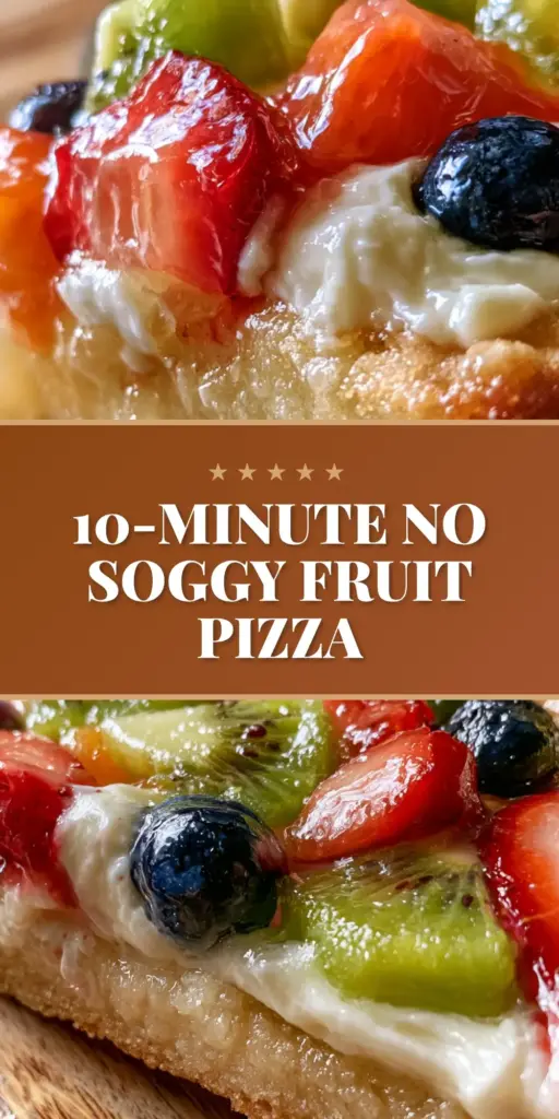 A vibrant rainbow fruit pizza with concentric circles of strawberries, kiwi, blueberries, and mandarin oranges on a golden sugar cookie crust. (Fruit Pizza)