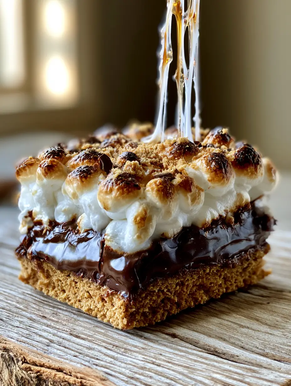 Smartphone photo of s'mores bars showing the deep golden-brown pressed graham cracker crust and semi-melted chocolate layer.