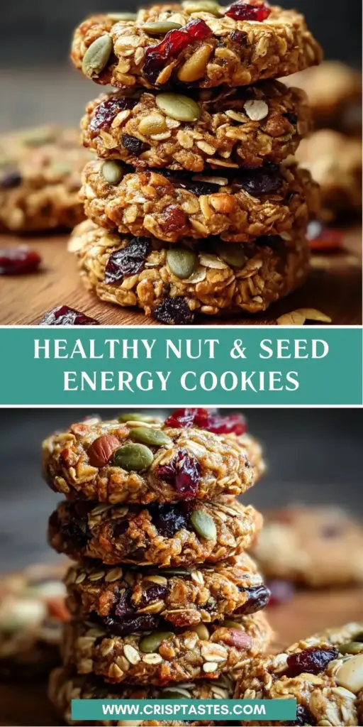 Flourless Nut and Seed Cookies: The Ultimate Thin and Crunchy Snack 3 A stack of Flourless Nut and Seed Cookies showing a mix of green pumpkin seeds and black sesame seeds in a glossy binder.