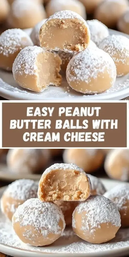 Peanut Butter Balls with Cream Cheese (Easy No-Bake Recipe) 4 A handheld smartphone photo showing a white plate of Peanut Butter Balls with Cream Cheese, one with a bite revealing a pale tan center and a dark chocolate shell with a zigzag drizzle.
