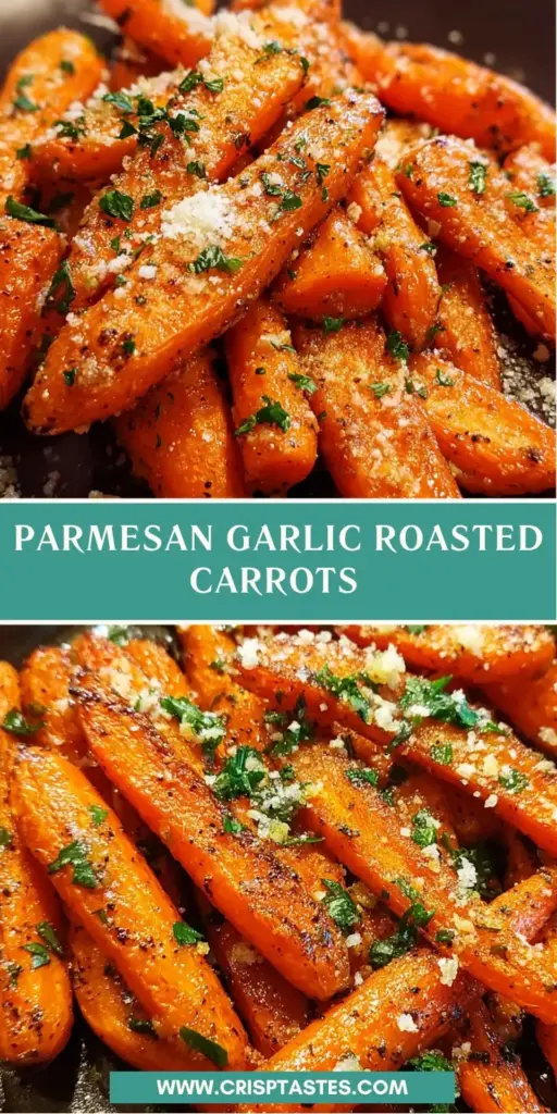 Garlic Parmesan Roasted Carrots (The Ultimate Crispy Side Dish) 4 Whole slender Garlic Parmesan Roasted Carrots with charred edges and golden cheese crust in a white dish.