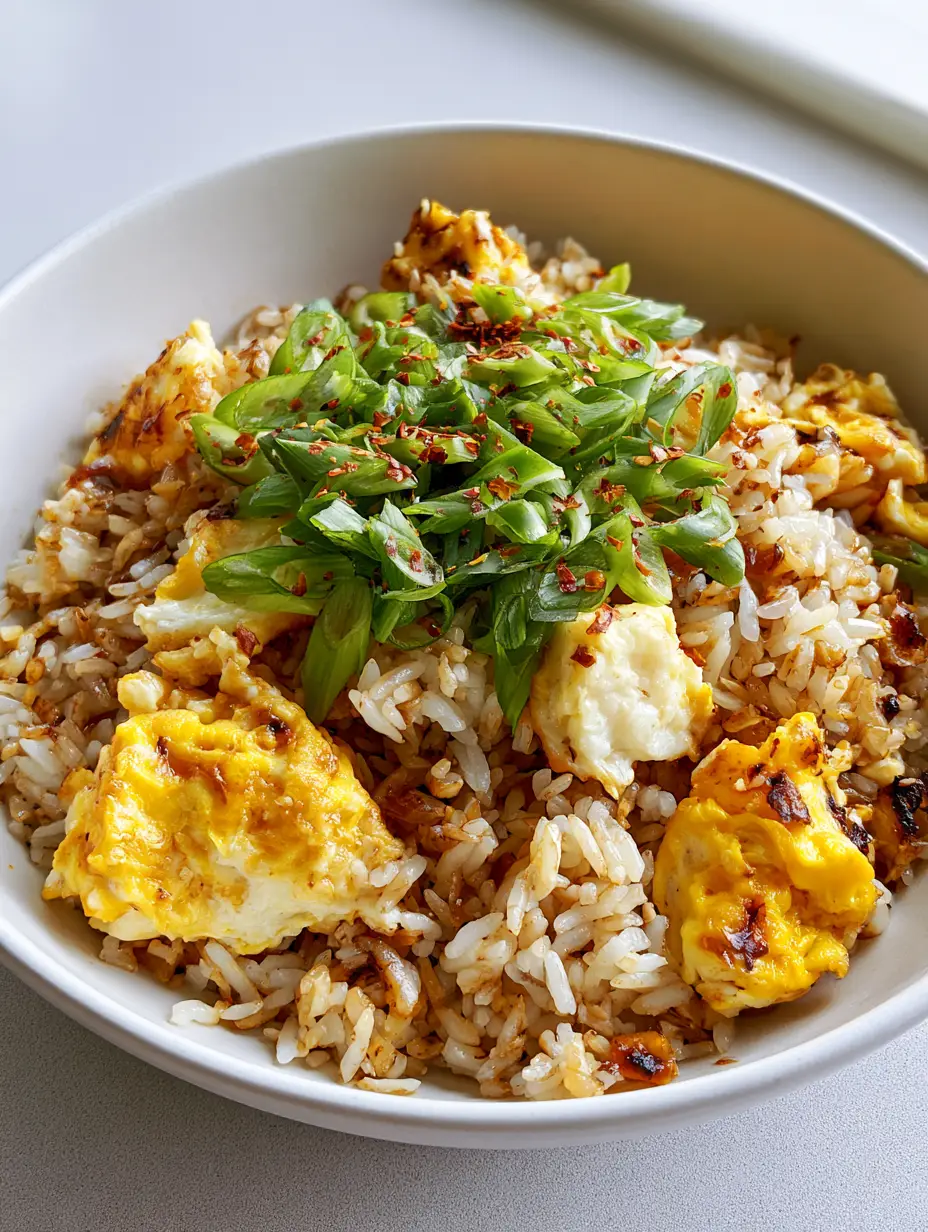 Close-up of individual long-grain rice glistening with soy sauce glaze and charred edges from an Egg Fried Rice Recipe.