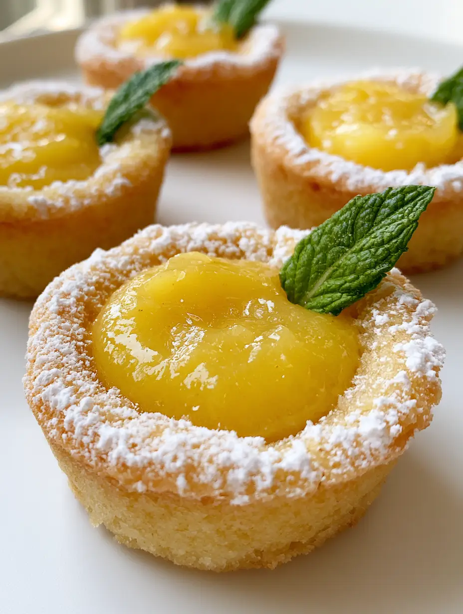 Lemon Bar Cookie Cups: The Ultimate Zesty Shortbread Dessert 3 Close-up of Lemon Bar Cookie Cups showing the thick pale golden-brown shortbread texture and vibrant lemon curd.