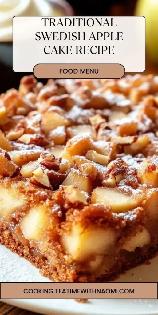 A top-down view of a Swedish Apple Cake showing concentric circles of vertical apple slices and a cinnamon sugar crust. (Swedish Apple Cake Recipe)