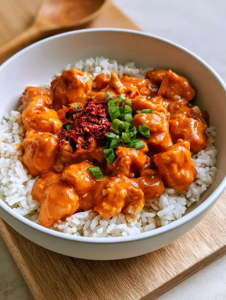 Coconut Chicken Rice Bowl: The Ultimate Creamy and Golden Pan-Seared Guide 1 A steaming bed of distinct jasmine rice grains topped with cilantro and toasted black sesame seeds as part of a Coconut Chicken Rice Bowl.