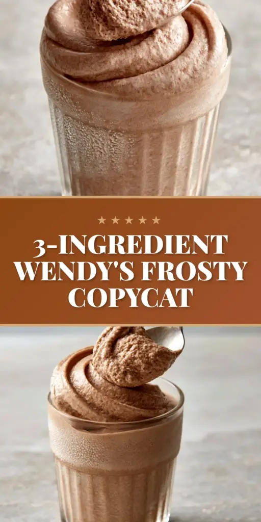 Wendy’s Frosty Slushie Recipe: The Secret to a Thick, Velvety Copycat 4 A thick, velvety Wendy's Frosty Slushie recipe served in a vintage ribbed glass with a silver spoon holding a generous scoop.