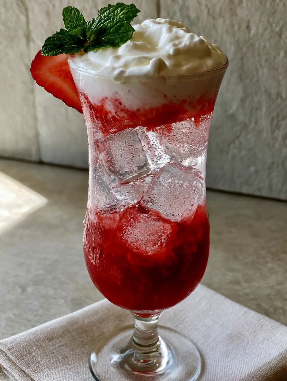Homemade Fruit Irish Cream Soda: The Ultimate Layered Summer Refresher 3 Close up food photography of Homemade Fruit Irish Cream Soda showing tiny carbonation bubbles and a sharp cream line.