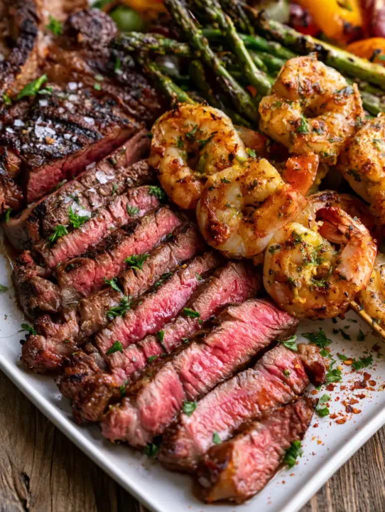 Summer grilling recipes: The Ultimate Ribeye and Honey-Chipotle Chicken Platter 1 Honey-chipotle chicken skewers with caramelized edges and charred corn on the cob.