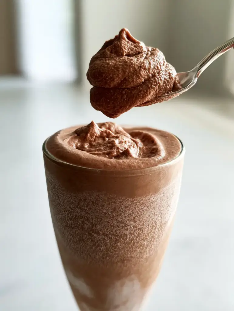 Wendy's Frosty Slushie recipe: The Secret to Thick, Matte Chocolate Perfection 1 Visible peaks and valleys in a thick, matte frozen chocolate malt treat.