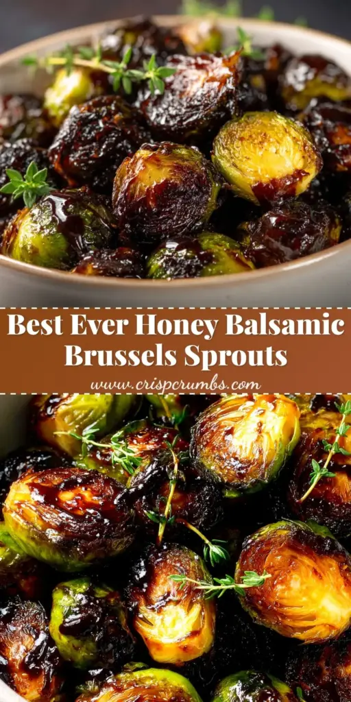 Honey Balsamic Brussels Sprouts with Pomegranate and Pecans 4 A smartphone-style photo of Honey Balsamic Brussels Sprouts in a white ceramic bowl, showcasing charred edges and pomegranate seeds.