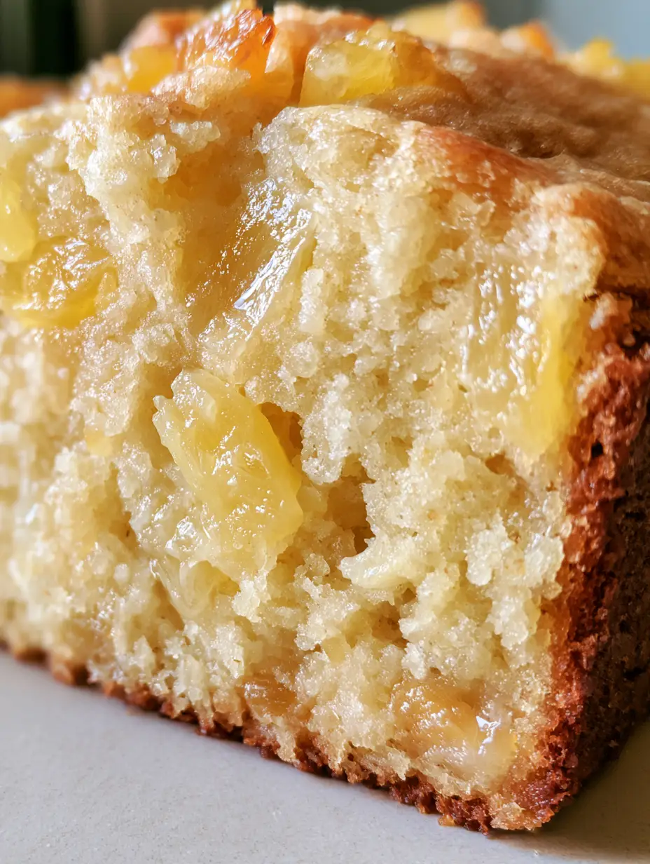 Pineapple Bread Recipe: Moist, Tropical Quick Bread with Crushed Pineapple 3 A smartphone photo showing the moisture and fruit texture of a rustic Pineapple Bread slice.