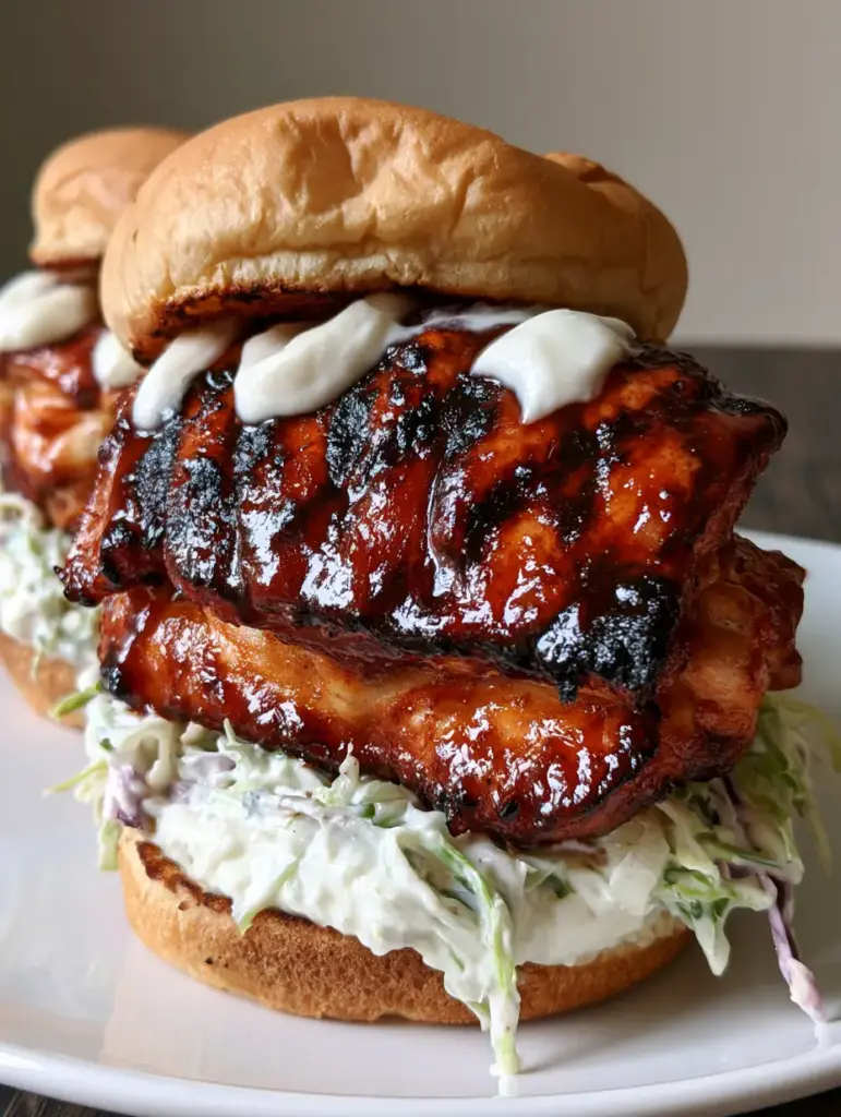 Honey Chipotle Chicken Sliders being served on a neutral dark wood surface.